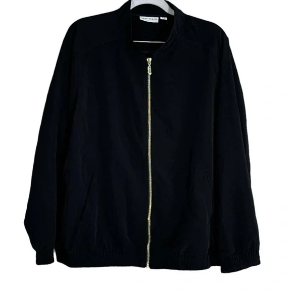 Susan Graver stretch woven bomber jacket 1x - Picture 3 of 9